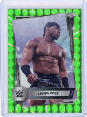 2025 Topps Chrome WWE Lucien Price Neon Green Geometric Refractor 75/75 - Image 1 of 2