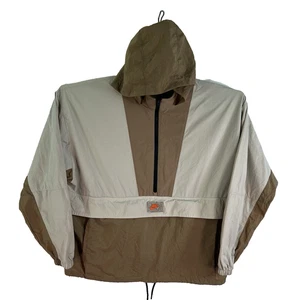 Nike Revolution Packable Wind Rain 1/2 Zip Hooded Jacket Womens Size M Tan/Beige - Picture 1 of 15