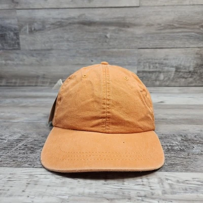 Orange Blank Canvas Hat Cap Adult Mens Adjustable Strapback Fishing Wear - Image 1 of 4
