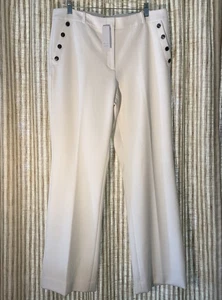 NWT White House Black Market Women’s The Boot Pants Ecru 12 - Picture 1 of 9