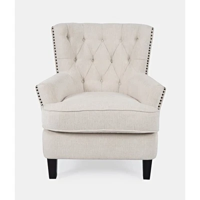 Bryson Transitional Upholstered Accent Chair with Nailhead Trim - Image 1 of 4
