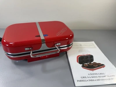 Bella Cucina 精致食品红色 6 滑块迷你汉堡烤架型号 13466 — 第 1/4 张图片