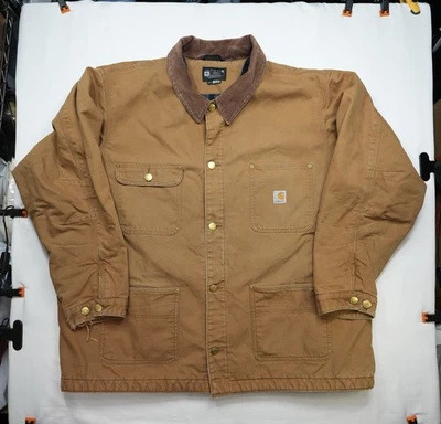 Abrigo Carhartt C01-M Tareas Para Hombre 3XL Marrón Calce Suelto Chaqueta Forrada de Vellón Pato Foto 1 de 4