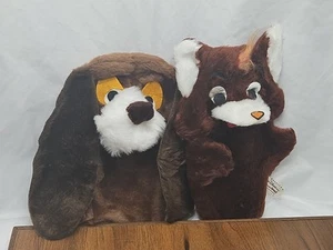  ADORABLE Disney THE FOX AND THE HOUND Plush Hand Puppets Set by RUSS  Vintage - Picture 1 of 15