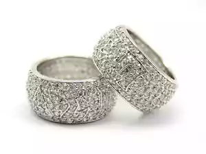 Anillo Delta Sigma Pi de plata de ley con todo pavé de circonitas cúbicas y letras griegas - Imagen 1 de 2