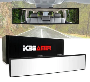 Universal ICBEAMER 300MM Convex Clear Interior Clip On Rear View Mirror Z624 - Picture 1 of 8