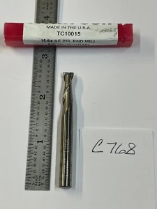 1 NEW TITAN 15/64" DIAMETER CARBIDE ENDMILL TC10015. 2 FL SQ. 3/4" LOC (C768) - Picture 1 of 4
