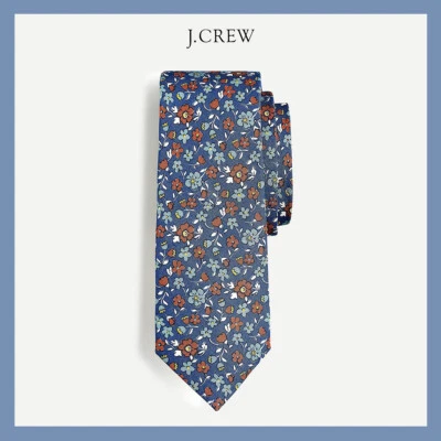$79 - Nuevo con etiquetas J. Corbata Crew Beacon Floral Mezcla Azul 3", 100% Seda ENVÍO GRATUITO Foto 1 de 2