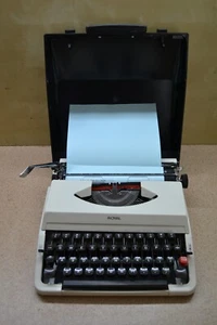 Vintage Royal 230 portable Typewriter , Case & New Ribbon White - Picture 1 of 9