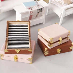 1/12 1/6 Scale Dollhouse Miniatures Accessories Vintage Old Suitcase Storage Box - Picture 1 of 16