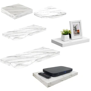 Shelves White Marble High Gloss Floating Shelf Display Unit Wall Mounted Shelves - Picture 1 of 1