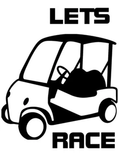 GOLF CART RACING DECAL STICKER - Foto 1 di 1