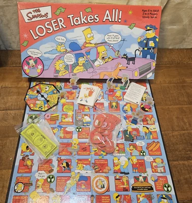 2001 The Simpsons Loser Takes All! Jogo de tabuleiro completo *VEJA DESCRIÇÃO* - Imagem 1 de 4