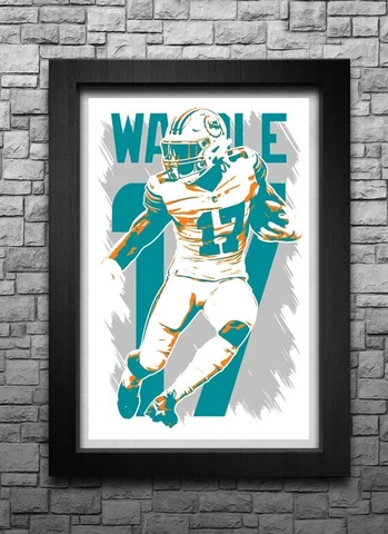 JAYLEN WADDLE art print/poster MIAMI DOLPHINS FREE S&H! JERSEY Cover