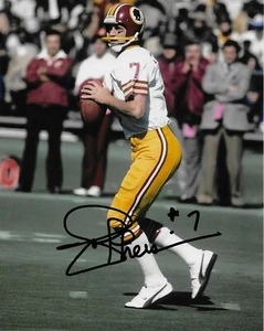 Foto firmada por Joe Theismann de los Washington Redskins 8x10 certificado de autenticidad 1 - Imagen 1 de 1