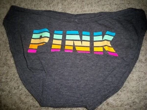 VICTORIAS SECRET RAINBOW LOGO BIKINI DARK GRAY LARGE NEW - Bild 1 von 3
