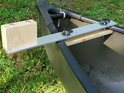 Canoe trolling motor mount - 2.5 Aluminum Crossbar w/ Ash Motor Block