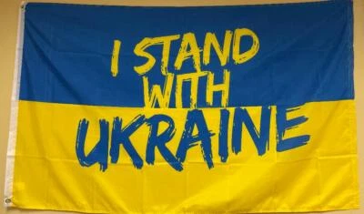 ESTOY CON UCRANIA BANDERA DE UCRANIA 3x5 pies resistente a la decoloración UV impresión a dos caras Foto 1 de 2
