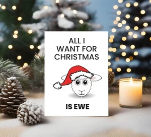 Funny Christmas Card Girlfriend Boyfriend Husband Wife Rude Card BCR336 - Picture 1 of 3