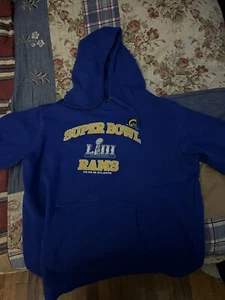 Los Angeles Rams Hoodie Mens L Super Bowl LVI NFL Football Fanatics Blue - Picture 1 of 2