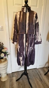 Tie Dye zipped coat in grey and cream - Picture 1 of 7