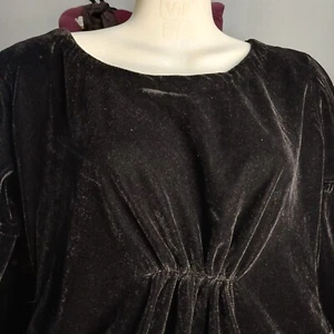 Women's Velvet Dress Flared Sleeves Evening Cocktail Party Ball Gown-Black - Picture 1 of 7