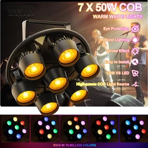 3in1 RGB DJ Lights 7x50w adjustable angle COB Par up Light DMX Sound activation - Picture 1 of 11