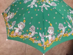 Kids Retro umbrella Girl's vintage umbrella green - Picture 1 of 8