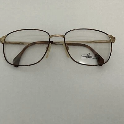 Vtg New Classic Style Silhouette Tortoise & Gold Glasses Frames V6052 57-17-140 - Image 1 of 4