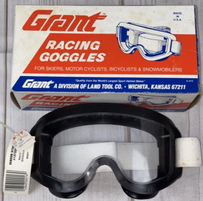 Vintage NOS Grant Googles; Cosplay, Movie Props Safety Clear/Vented; New! - Изображение 1 из 4
