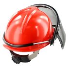 New Red Chainsaw Safety Cover Helmet with Mesh for Outdoor Landscaping