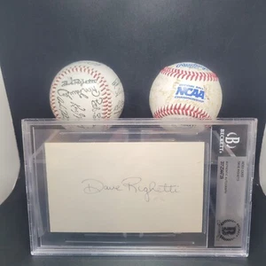 NCAA Baseball Ball Beckett Autograph Card Dave Righetti 1981 NY Yankees Pitching - Picture 1 of 23