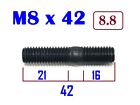 Produktbild - Stiftschraube Stehbolzen M8x42  8.8, Krümmer, Zylinderkopf > 5 Stück