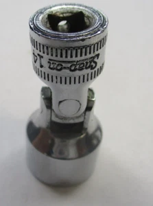 Vintage Snap on TMUSM14 1/4" Dr 6pt Metric 14mm Shallow Chrome Universal Socket - Picture 1 of 2