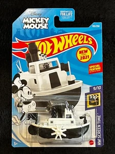 Hot Wheels - HW Screen Time- Mickey Mouse - Disney Steamboat  (Black/White) - Picture 1 of 2
