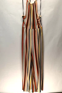 Forever 21 Mono Halter Top Mujer L Rayas Pierna Ancha Acampanada Boho Colorido - Imagen 1 de 12