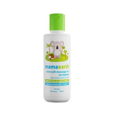 Aceite de masaje suave Mamaearth Coco para recién nacidos con aceite de coco y cúrcuma 200 ml- Foto 1 de 4