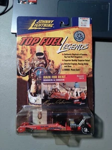 1998 JOHNNY LIGHTNING TOP FUEL LEGENDS 1973 RAIN FOR RENT WARREN & COBURN NIP - Picture 1 of 8