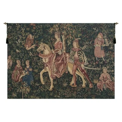La Noble Amazone Medieval Hunting Scene European Woven Tapestry Wall Hanging - Image 1 of 4