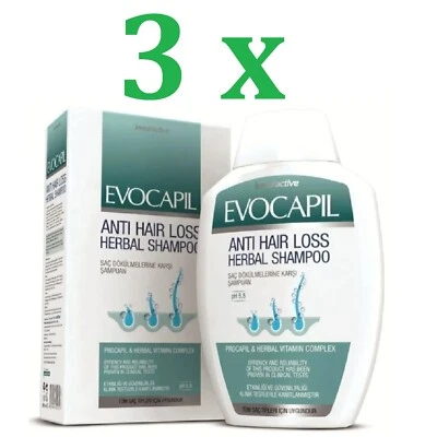 3 LOT Evocapil Anti Hair Loss Herbal Shampoo Proven - Most Effective 3 x 300ml - Image 1 of 4