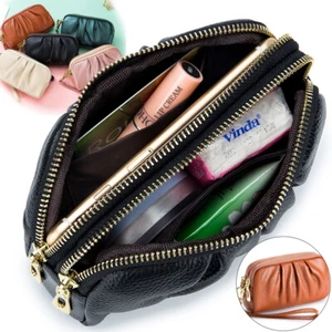 Cowhide Leather Wristlet Purse Clutch Phone Bag Wallet with Card Slots for Women - Picture 1 of 25