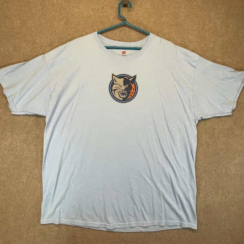 Charlotte Bobcats T Shirt Men's 2XL Light Blue Hanes ComfortSoft Heavyweight Cover