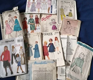 12 VINTAGE SEWING PATTERNS FOR SMALL GIRLS (mostly 5 - 8 years) - Picture 1 of 5