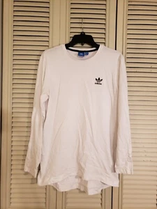 Camisa Adidas Para Hombre Mediana Blanca Negra Logo Trifolio Manga Larga - Imagen 1 de 6