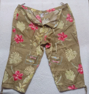 John Paul Richard Uniforme Mujer Lino Estampado Floral Pantalones 3XL 46 Cintura 24 Entrepierna Foto 1 de 4