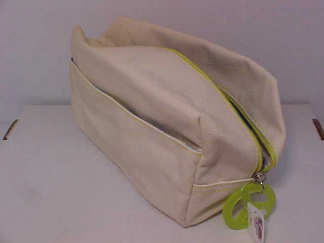 New NWT Bath & Body Works Cosmetic Makeup Bag Ivory Canvas Small Glam Case - Image 1 of 1