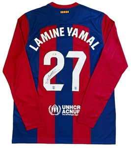 FC Barcelona Lamine Yamal Signed Rookie Soccer Jersey BAS Beckett Witnessed LS - Picture 1 of 12