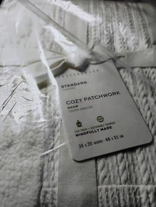 Pottery Barn Standard Cozy Patchwork Classic Ivory Sham 26 X 20 6934985 New - Picture 1 of 3