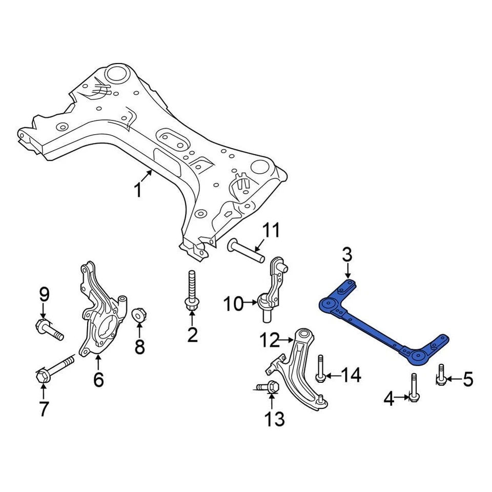 For Nissan Sentra 13-19 Nissan 544C4EL000 Suspension Crossmember Reinforcement Foto 1 de 1