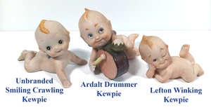 Vintage Japan Kewpie Trommler zwinkernd lächelnd blaue Flügel Porzellan Biskuit Figur - Bild 1 von 29